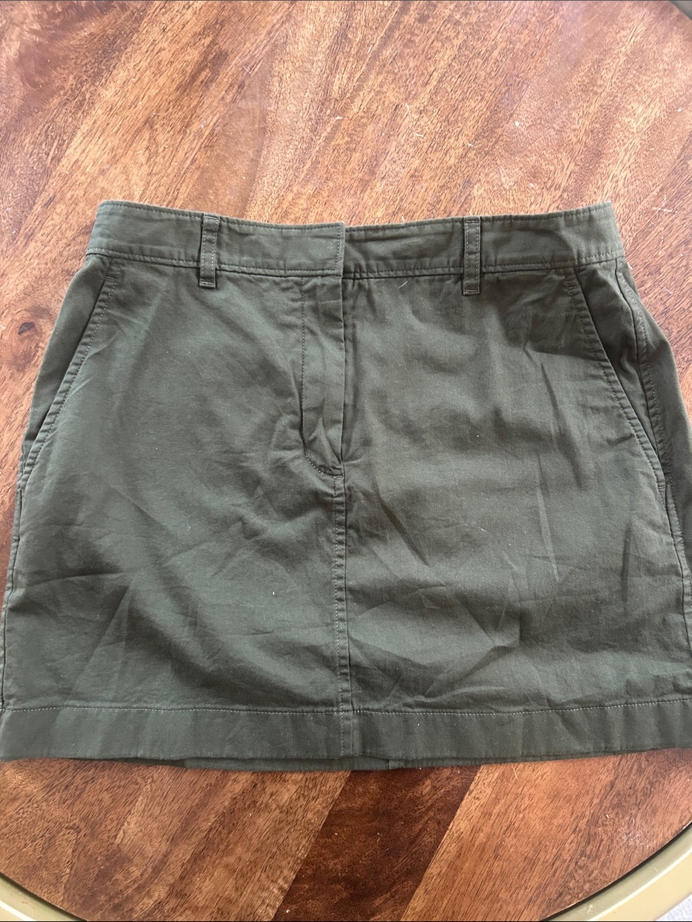 Theory Olive Green Cotton Mini Skirt